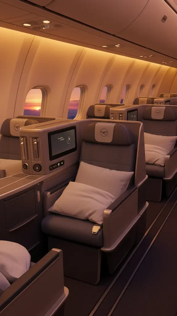 Man relaxing in luxurious private jet cabin